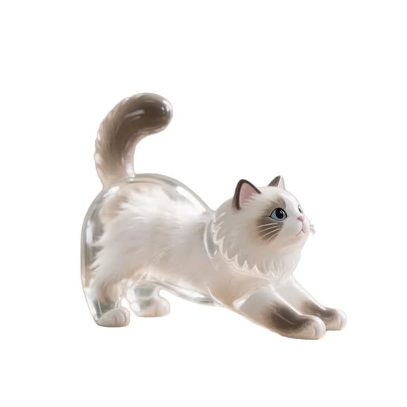 Transparent Cat Hair Keepsake Keychain Charm - Ragdoll Cat Pet Hair Memorial Storage Box, Decorative Pendant, Memorial Keychain