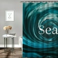 thumbnail image 2 of Chilfamy Sea Themed Bathroom Curtain Ocean Turtle Starfish Shells Shower Curtain for Child Youth Boys Adults Room Decor Romantic Hawaii Beach Waterproof Curtain White Blue Bath Curtain White, 2 of 7