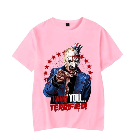 Terrifier Halloween Tshirt Scary Horror Movie Merch Cosplay Short Sleeve T-shirt Summer For Men/Women Streetwear