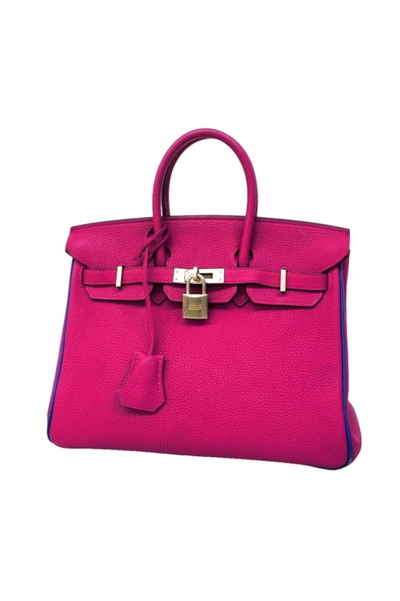 Pre-Owned Hermes Birkin 25 Handbag, Togo Leather, Rose Purple/Blue Royal, C Stamp, SPO Women's