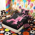 thumbnail image 2 of Erosebridal Pink Drip Letter A Twin Sheet Sets, Cute Baseball Sport Bedding for Girls and Boys, 3pcs, 1 Flat Sheet, 1 Fitted Sheet and 1 Pillowcase, 2 of 6
