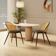 thumbnail image 2 of LAZZO Rattan Dining Chairs Set of 4，for Bedroom, Kitchen, Black, 2 of 8