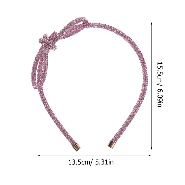 BESTYASH Dressy Headbands Women Pink Rhinestone Bow 1Pack  display picture 1