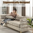 thumbnail image 3 of VanAcc Modern Sofa Couch, 24" Extra Deep Seat Sectional Sofa for Living Room, Bouclé Couch Sofa, Armchair Sofa, Calico, 3 of 5