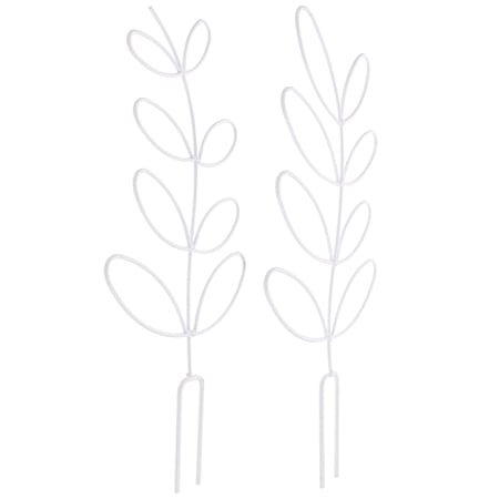 WASHWEPE 2Pcs Durable White Metal Plant Trellis for Climbing Vines and Flower Support in Garden