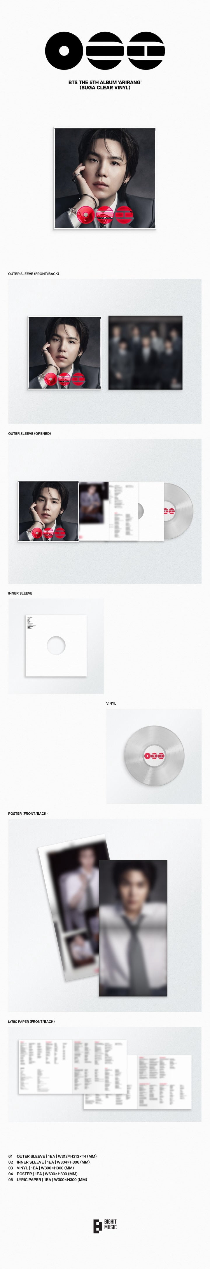 BTS - [ARIRANG] 5th Album STANDARD VINYL JIN PINK Version
