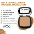 thumbnail image 5 of Khasana Pressed Powder, Dual Wet & Dry Foundation, Vitamin E & C Infused, Apply Wet for Maximum Coverage or Dry for Finishing, Matte Poreless, Setting Makeup, Flawless Finish #1 Light Beige, 5 of 6