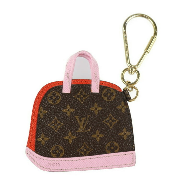 Authenticated Used LOUIS VUITTON Louis Vuitton Pochette Cle BB Alma Keychain  M66181 Monogram Canvas Leather Brown Pink Red Gold Hardware Bag Charm 