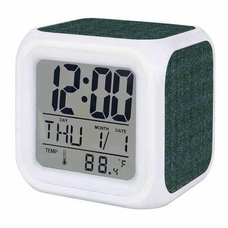 Forest Green Digital Alarm Clock for Bedrooms, Smart LED Alarm Clock with 7 Color Changing Night photo Forest Green Digital Alarm Clock for Bedrooms, Smart LED Alarm Clock with 7 Color Changing Night