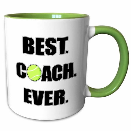 3dRose Tennis - Best. Coach. Ever. - Two Tone Green Mug,