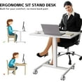 thumbnail image 4 of Mobile Laptop Standing Desk Adjustable Height, Small Mobile Desk Workstation with Wheels, Portable Rolling Computer Desk Cart for Home Office Classroom (White), 4 of 7