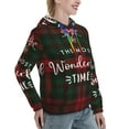 thumbnail image 6 of Wukai Wonderful Time Christmas Print Womens Hoodies Fleece Sweatshirts Long Sleeve Sweaters Pullover Fall Outfits Winter Clothes-Large, 6 of 7