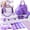 Purple, variant on Home Pilates Training Kit for Women Complete workout set including pilates ring, exercise ball, non-slip pilates socks, ankle resistance bands with cuffs, stretch resistance band and massage ball, al
