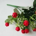 thumbnail image 5 of facefd 2pcs Artificial Rose Bouquet Simulation Floral Decor Home Office Plastic artificial Rose Flower, Red, 5 of 5