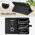 thumbnail image 3 of for iPad Pro 13" 2024 M4 7th Generation Folio Flip Case, Elegant Ultra Slim PU Leather Case with Smart Wake Sleep Kickstand Function Pencil Holder and Card Slots for iPad Pro 13" 2024, Black, 3 of 8