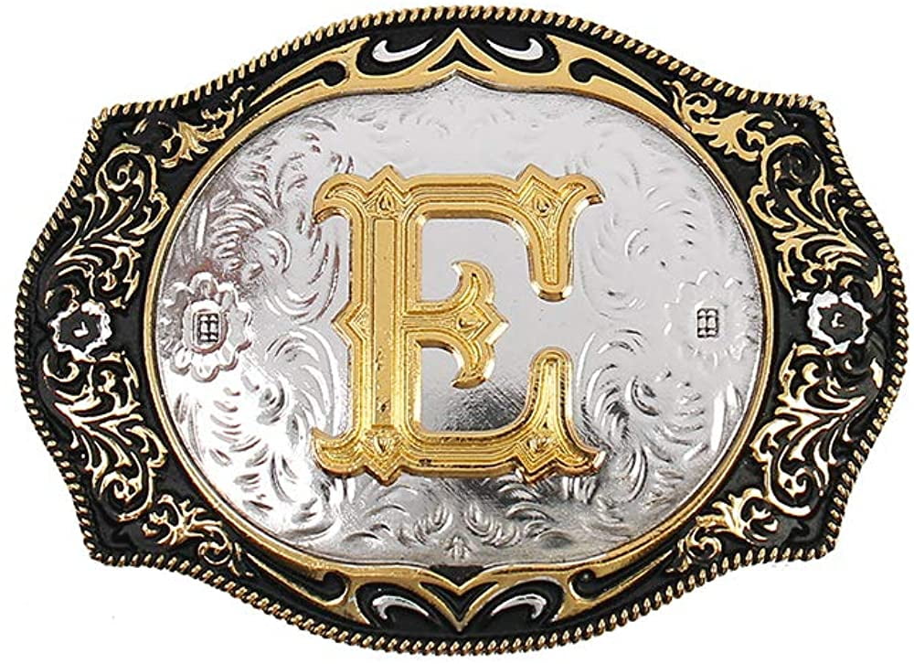 KDG Initial Belt Buckle Western Cowboy Handmade Metal Belt Buckle Small for Men Women