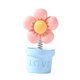 thumbnail image 4 of Adorno de estatua de coche, accesorios interiores de coche, decoración mini, estatuilla de resina de regalo, escultura de flor para tablero de oficina Azul, 4 of 8