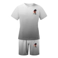 thumbnail image 1 of toraway Ensembles pour Hommes Tenues 2 Pcs Été Automne Costume d'Automne pour Hommes Grande Taille Manches Courtes Col Rond Ensemble de Sport Décontracté Petit Imprimé Noix de Coco TTG, 1 of 4