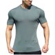 thumbnail image 2 of Blusas y camisas de manga corta y cuello redondo para hombre, blusas informales de verano de color liso con cuello redondo, manga corta y transpirables, blusas de poliéster para hombre., 2 of 8