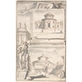 thumbnail image 3 of Jan Goeree 13x18 Black Modern Framed Museum Art Print Titled - A Reconstruction of the Temple of Divus Claudius in Monte Coelio (Above) and a View of the Ruins (Below) (Before 1704), 3 of 5