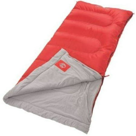 Coleman 50° F Rectangle Adult Sleeping Bag, Red