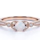thumbnail image 1 of JeenMata Anillo de Compromiso Vintage con Ópalo Welo Redondo de 1 Uds y Moissanita con Diseño Floral en Oro Rosa de 18 K sobre Plata, 1 of 6