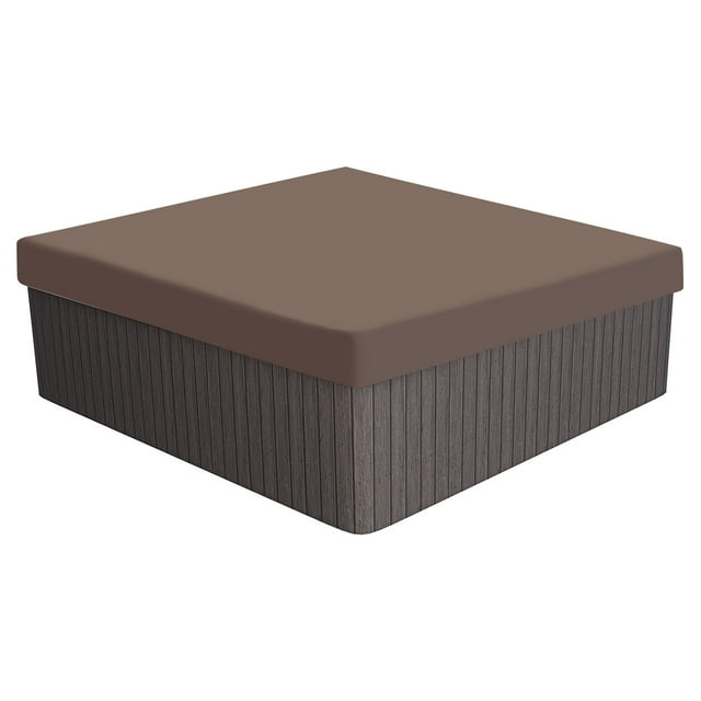 Cubierta de bañera caliente cuadrada de 90.9x90.9x11.8" 210D Oxford impermeable, protector de SPA, marrón