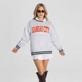 thumbnail image 4 of Women's Gameday Couture Ash Kansas City Chiefs Oversized Easy Energy Ringer Stripe Sweatshirt, 4 of 5