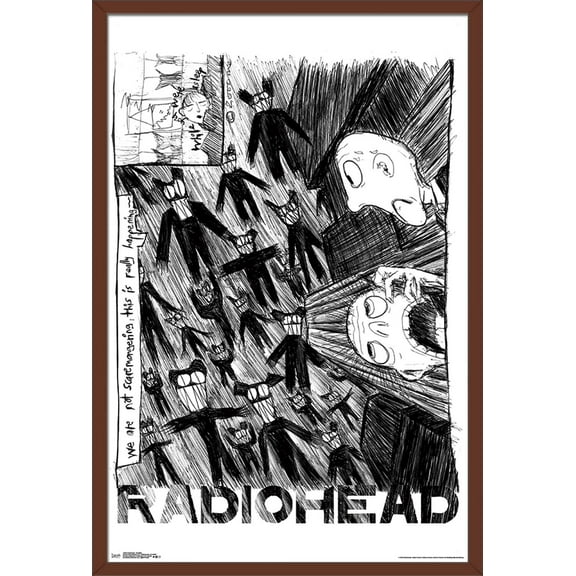 Radiohead - Scribble Wall Poster, 22.375" x 34", Framed
