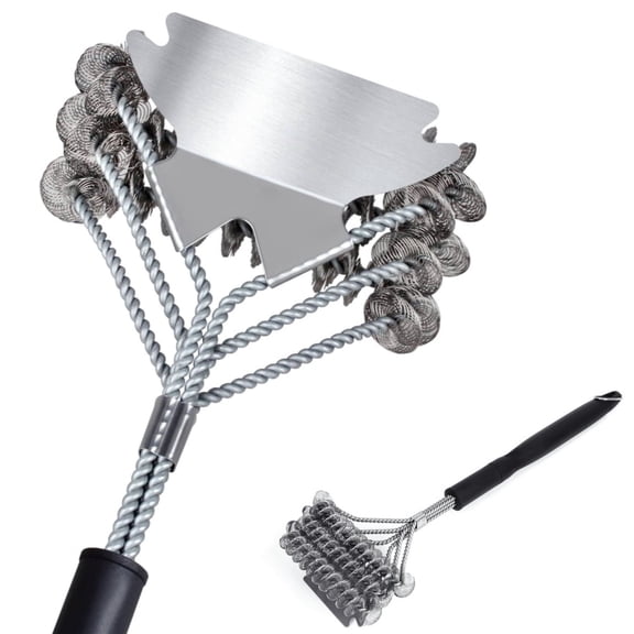 Cirayno Grill Brush and Scraper Bristle Free, Safe BBQ Brush Tools with Wide Scraper, Stainless Grill Cleaning Brush for Outdoor Grill Gifts