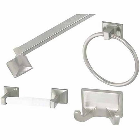 Design House 534644 Millbridge 4-Piece Bathroom Kit, Satin Nickel Finish