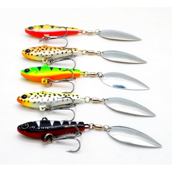 5pcs Fishing Underspin Jig Heads Spinner Blade Crappie Striper Fishing Baits