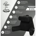 thumbnail image 3 of XXL Husband Pillow Aspen Edition - Big Reading & Bed Rest Pillow with Arms & Removable Neck Roll on Bungee Cord - Premium Memory Foam - Reversible 2 Sided Covers Micro Suede or Plush, Stable Black, 3 of 9