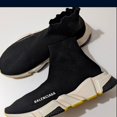 thumbnail image 2 of Balenciaga sock sneakers blk/grn mens 9, 2 of 5