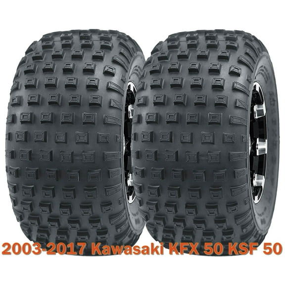 Set 2 Sport ATV tires 16x8-7 for 2003-2017 Kawasaki KFX 50 KSF 50