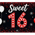 thumbnail image 4 of Sweet 16 Birthday Banner with Balloons Glitter and Sparkles Backdrop Party Decorations for Birthday Party Celebrations Photography Props Party Supplies, 4 of 8