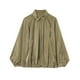 thumbnail image 1 of Chaqueta FindThy para mujer, estilo bomber abullonado, color verde, talla S, 1 of 6