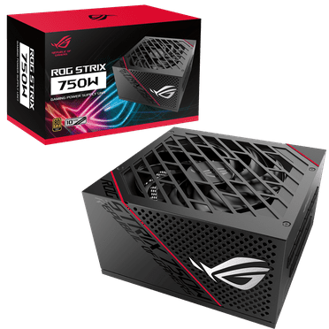 ASUS ROG Strix 750 Fully Modular 80 Plus Gold 750W ATX Power Supply with 0dB Axial Tech Fan and 10 Year Warranty