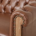 thumbnail image 5 of Kinzie Chesterfield Tufted 7 Seater Sectional Sofa with Nailhead Trim, Cognac Brown and Natural, 5 of 14