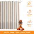 thumbnail image 3 of Brown Gray Striped Shower Curtains for Bathroom, Modern Boho Stripes Minimalist Waterproof Fabric Shower Curtain, Decorative Bathroom Curtain for Bathtub, 36"x72", No Hooks Included, 3 of 9