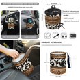 thumbnail image 4 of Renewold American Tribal Cow Print 12 Pack Front Car Seat Covers Set, with Steering Wheel Cover Seat Belt Cover Armrest Pad Trash Bag Mount Phone Holder Rearview Mirror Cover Cup Holder Key Chain, 4 of 7