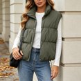 thumbnail image 5 of Taqqpue Women Puffer Vest Lightweight Stand Collar Sleeveless Winter Warm Zip Up Padded Outerwear Jackets with Pockets S-XXXL Under 10, 5 of 10