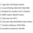thumbnail image 6 of 1Pcs RLEIL RL2-102 Waterproof IP65 Car Rocker Switch 4Pin ON/OFF 125/250VAC Red, 6 of 6
