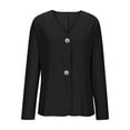 thumbnail image 4 of Enjoytime Womens Casual Jacket Solid Color Long Sleeve Open Front Tops Work Office Lapel Button Jackets, 4 of 6