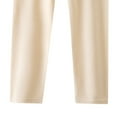 thumbnail image 5 of Hxshgdsn Kid Cotton Pajamas Pants Elastic Waist Solid Leggings Casual Full Length Pants Soft Daily Wear and School Activities(Beige/3-4 Years), 5 of 5