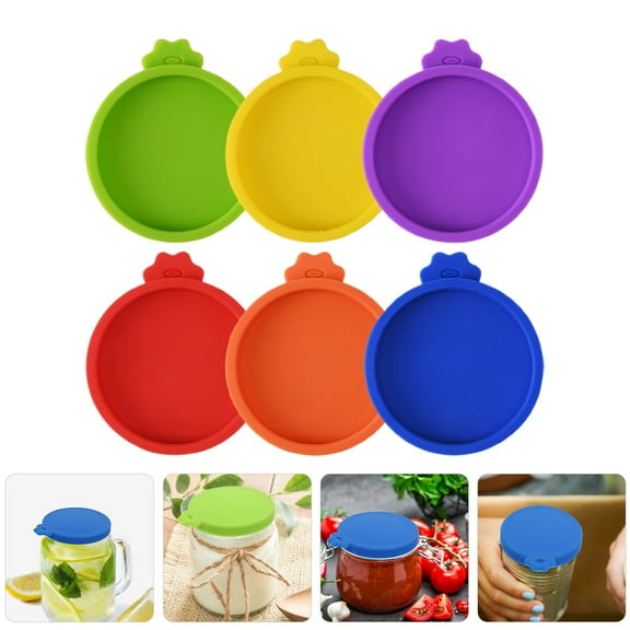 CIMAXIC 6pcs Silicone Mason Jar Lids for Food Safety Green Mason Jars Home Use