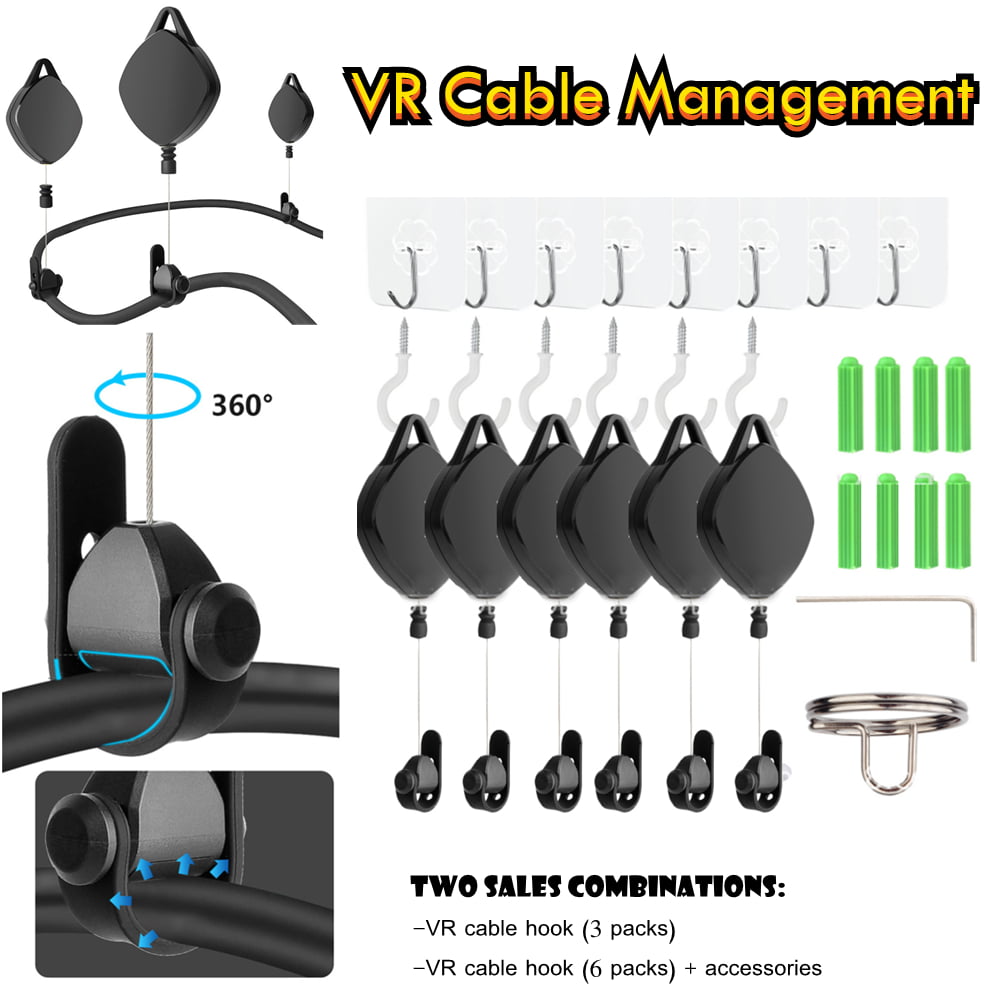 Management Retractable Ceiling Suspension Pulley System Machine Workout Adjustable Length Rope Compatible for HTC Vive/Rift S/Oculus Quest2 VR Accessories VR Cable