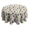 thumbnail image 4 of Multicolor Christmas Tree and Ornament Pattern Round Tablecloth 60"x60",Wrinkle Wipeable Table Cloth for Kitchen Dining Room Picnic Patio Party, 4 of 6