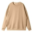 thumbnail image 5 of Oversized Soft Solid Sweatshirt for Women, Crewneck Sweatshirts Women Pullover Long Sleeves, Pullover Sweaters Casual Clothes Camel XL, 5 of 5