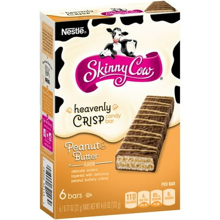 Skinny Cow Heavenly Crisp Peanut Butter Candy Bars, 0.77 oz, 6 count